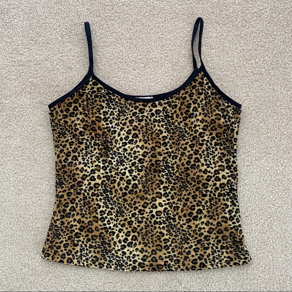 vintage fuzzy leopard cami top 🖤